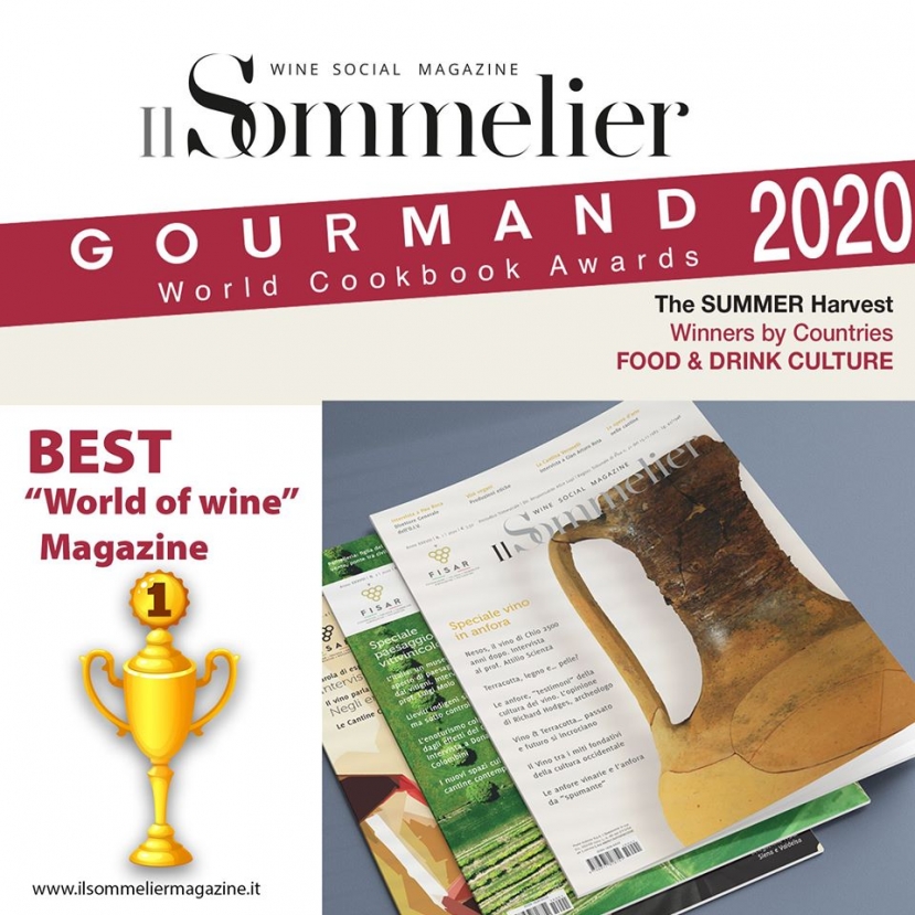 Il Sommelier premiato dal Gourmand World Cookbook Awards come miglior periodico Italiano