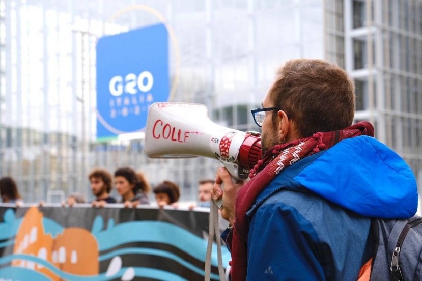 G20 Roma: sgomberato un sit-in di attivisti “Climate camp” dalla via Cristoforo Colombo all’Eur