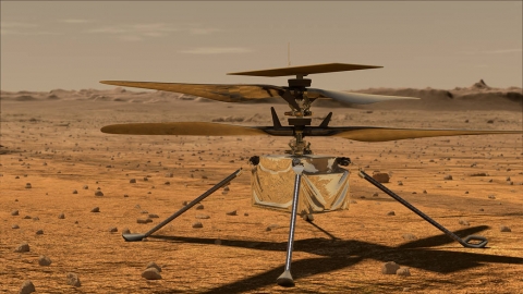 Marte: Ingenuity, il drone elicottero della Nasa compie 5 metri sul pianeta