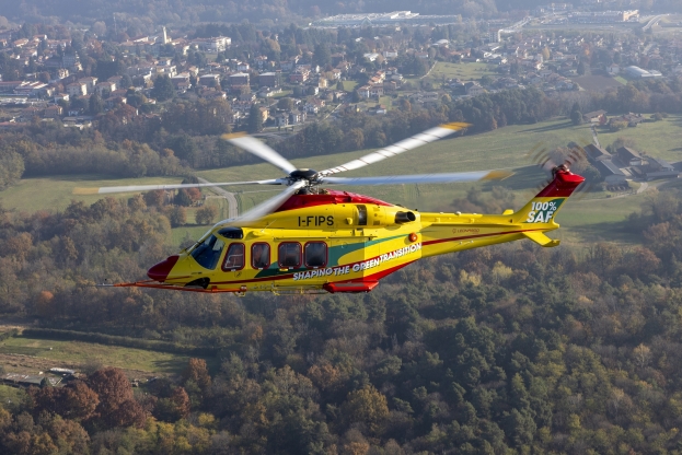 Svolta green di Leonardo e la canadese Pratt &amp; Whitney con il volo dell’elicottero AW139 a fuel sostenibile